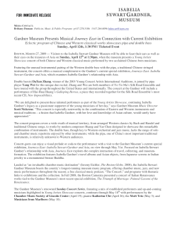 Musical Journey East - Isabella Stewart Gardner Museum
