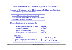 Measurement of Thermodynamic Properties