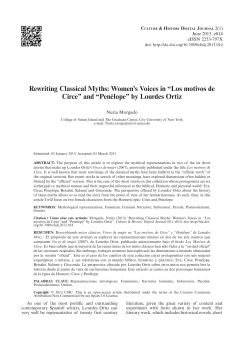 Rewriting Classical Myths: Women`s Voices in &ldquo;Los motivos de Circe