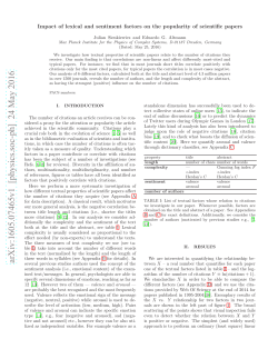 Impact of lexical and sentiment factors on the popularity of scientific