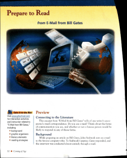 Prepare to Read from E