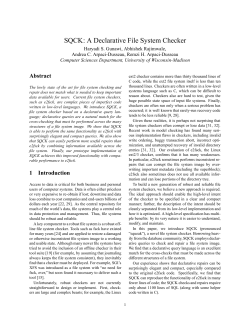 SQCK: A Declarative File System Checker