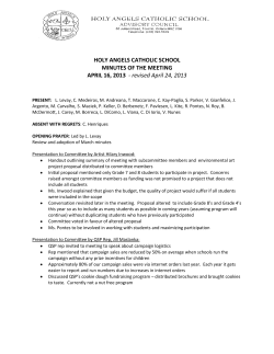 HOLY ANGELS CATHOLIC SCHOOL MINUTES OF