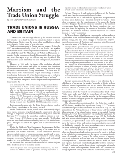 Marxism and the Trade Union Struggle