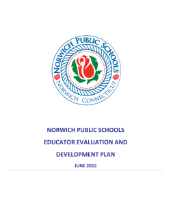 Teacher Evaluation Plan - Norwich Public Schools