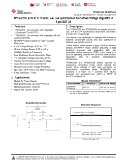 TPS56x209, 4.5V to 17V Input, 2A, 3A Synchronous StepDown