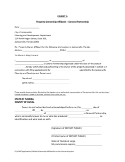 Land Use Application Exhibit A &ndash; General Partnership