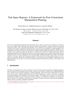 Task Space Regions: A Framework for Pose
