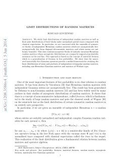 Limit distributions of random matrices