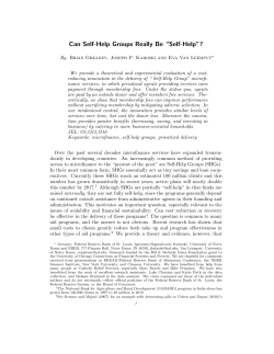 Can Self-Help Groups Really Be &ldquo;Self-Help&rdquo;?
