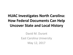 HUAC Investigates North Carolina