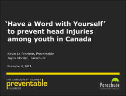 Have a Word with Yourself to prevent head injuries among youth in