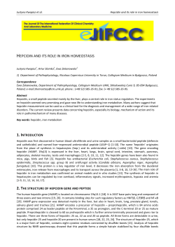 hepcidin and its role in iron homeostasis