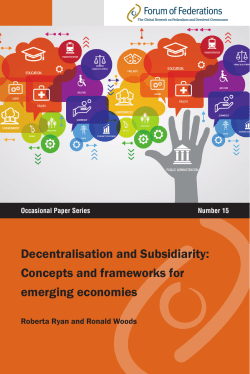 Decentralisation and Subsidiarity: Concepts and