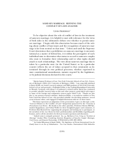SAME-SEX MARRIAGE: REFINING THE CONFLICT OF LAWS