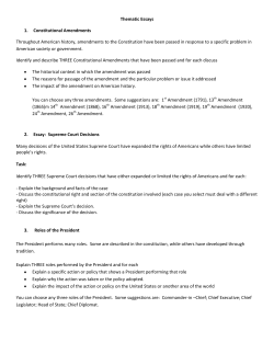 Thematic Essays 1. Constitutional Amendments