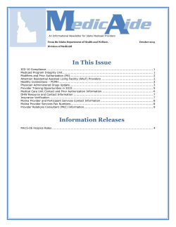 October 2015 MedicAide