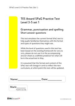 SPaG Level 3-5 Practice Test (Set 1).