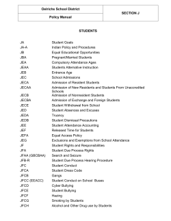 Oelrichs School District SECTION J Policy Manual STUDENTS JA