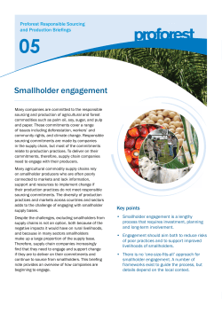 Briefing 5: Smallholder engagement