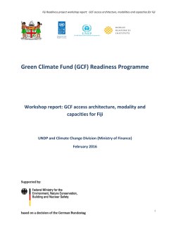 Fiji GCF Modalities Workshop Report Feb 2016