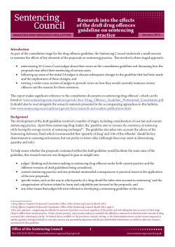 Drug offences - Sentencing Council