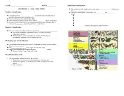 Period___________ Classification of Living Things