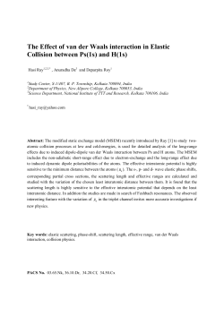 The Effect of van der Waals interaction in Elastic Collision between