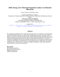 Stiff, Strong, Zero Thermal Expansion Lattices via Material Hierarchy