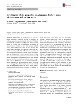 Investigation of site properties in Adapazarı, Turkey, using