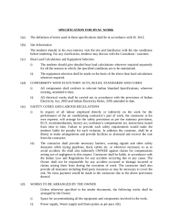 SPECIFICATION FOR HVAC WORK 1(a) The definition of terms