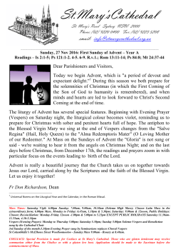 Bulletin 27 November 2016 Year A
