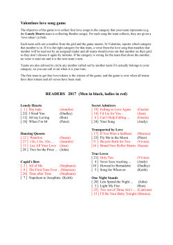 Declarations of love 2017