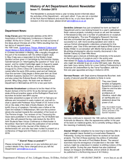 October 2015 - History of Art Department