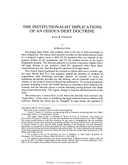 the institutionalist implications of an odious debt doctrine