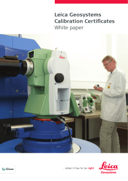 Leica Geosystems Calibration Certificates White paper