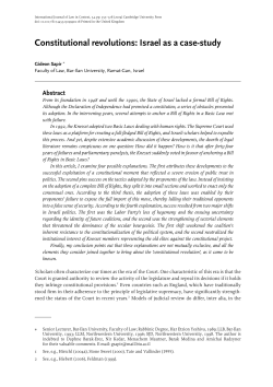 Constitutional revolutions: Israel as a case