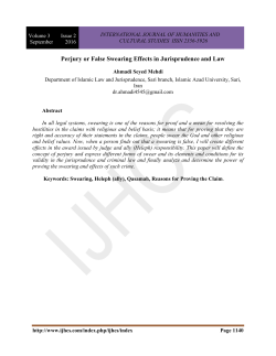 Perjury or False Swearing Effects in Jurisprudence and Law