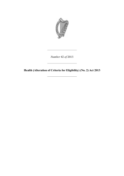 Number 42 of 2013 Health (Alteration of Criteria for Eligibility) (No. 2