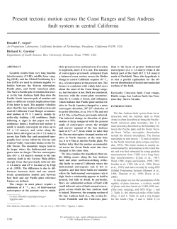 Present tectonic motion across the Coast Ranges and San Andreas
