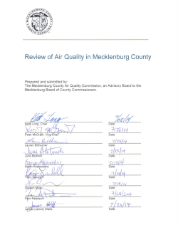 Review of Air Quality in Mecklenburg County