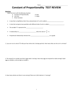 Constant of Proportionality TEST REVIEW