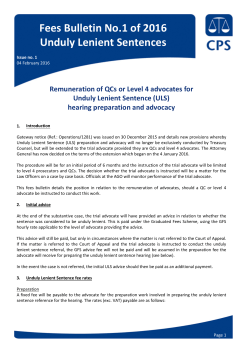 Fees Bulletin 1 of 2016 (Unduly Lenient Sentences)