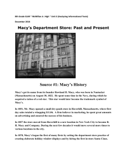 Source #1: Macy`s History