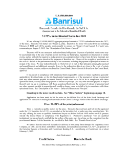 Banco do Estado do Rio Grande do Sul S.A. 7.375% Subordinated