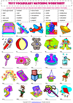 toys vocabulary matching worksheet