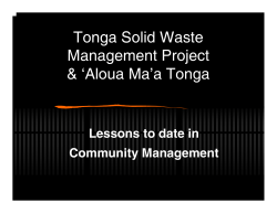 Tonga Solid Waste Management Project