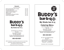 Catering Menu - Buddy`s Bar-B-Q