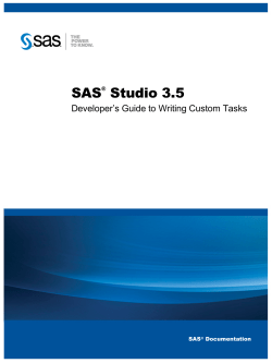 SAS Studio 3.5: Developer`s Guide to Writing Custom
