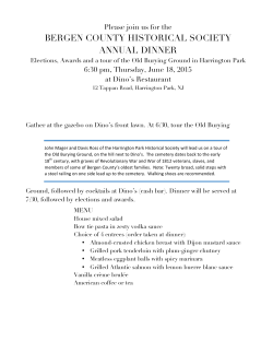 BERGEN COUNTY HISTORICAL SOCIETY ANNUAL DINNER